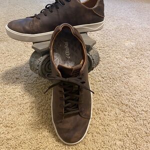 OluKai Leather Men's Tie Sneaker Style Lae'ahi Li'lli Sz 13 Dark Wood Color